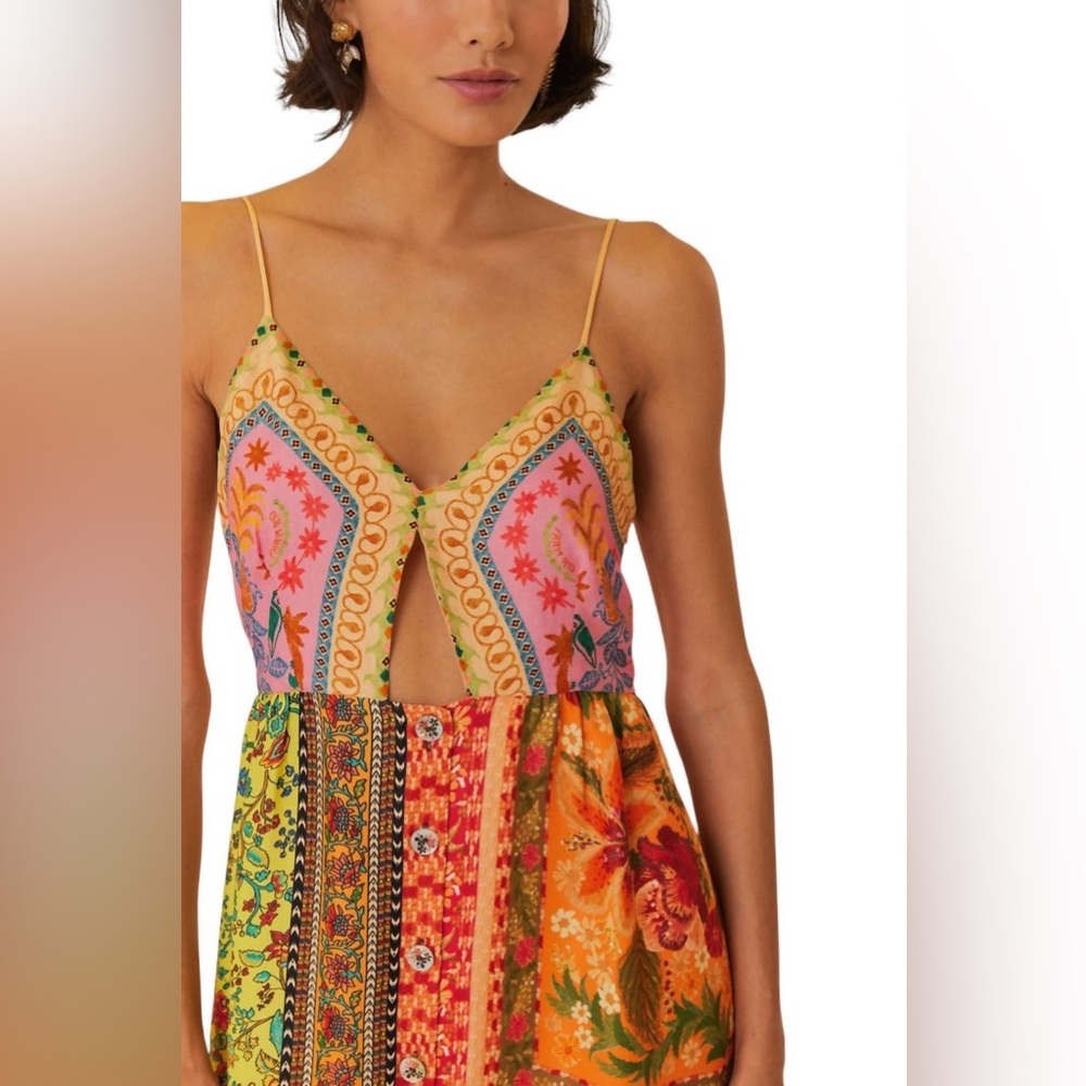 FARM Rio Mixed Scarves-print midi dress, Size Medium, $245 - Picture 7 of 13